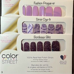 NWT 3 Retired Color Street Nail Polish Strips!
